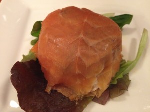 Taartje van gerookte zalm