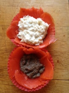 wilde zalm taartjes halverwege