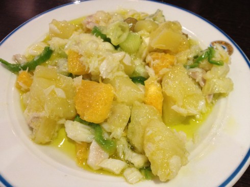 vissalade aardappel citrus Malaga